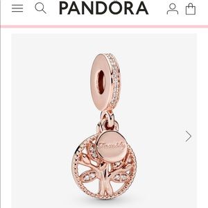 Authentic Pandora Sparking Family Tree Dangle Charm